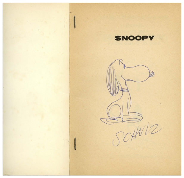Charles Schulz Hand-Drawn Sketch of Snoopy in ''A New Peanuts Book Featuring Snoopy'' -- Without Inscription